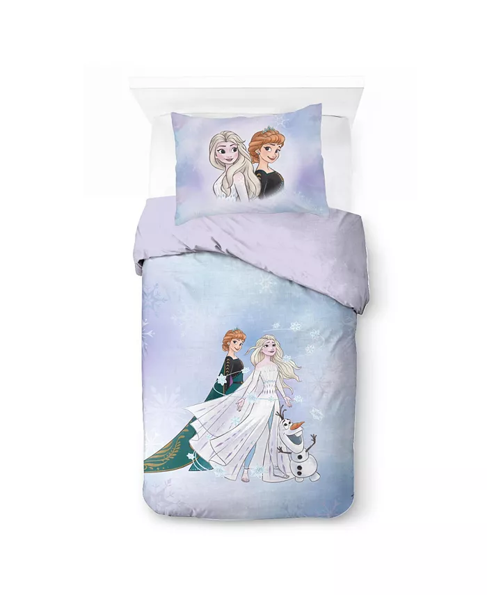 Saturday Park Disney Frozen Watercolor 100% Organic Cotton Twin Duvet Cover and Sham Set