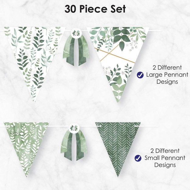 Big Dot Of Happiness Boho Botanical Diy Greenery Party Pennant Garland Decoration Triangle Banner 30 Pieces