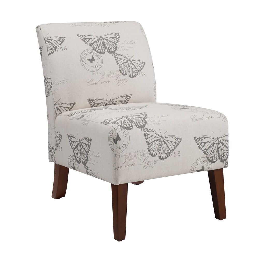 Linon Bradford Accent Chair with Butterfly Print