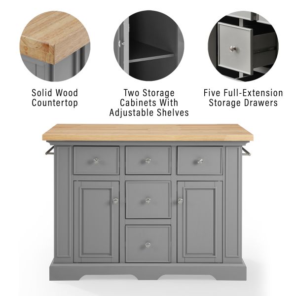 Julia Wood Top Kitchen Island