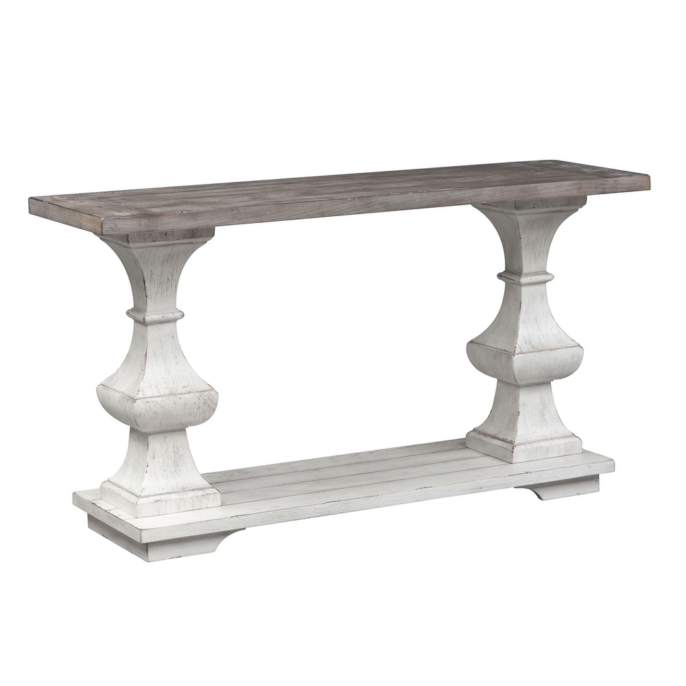 Sedona Heavy Distressed White with Gravel Sofa Table