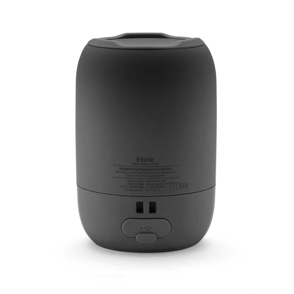 iHome PLAYFADE Rechargeable Water-Resistant Portable Bluetooth Speaker Black IBT400BGC