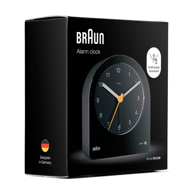 Braun Classic Analog Alarm Clock With Snooze And Continuous Backlight Black