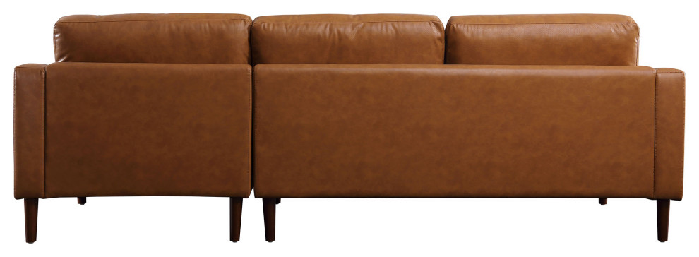 Frederick Modern Contemporary Leather Sofa with Chaise   Midcentury   Sectional Sofas   by Crafters and Weavers  Houzz