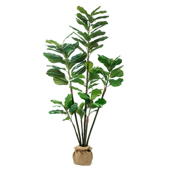 Fiddle Leaf Fig Faux Tree in Pot (Set of 2)