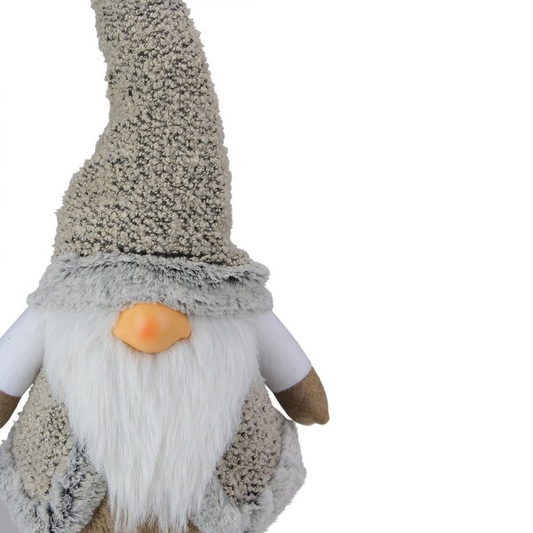 Sitting Plush Faux Fur Gnome Christmas Figure