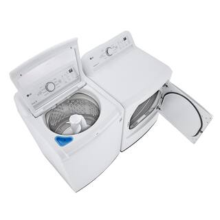 LG 4.3 Cu. Ft. Top Load Washer in White with 4-Way Agitator NeveRust Drum and TurboDrum Technology WT7005CW