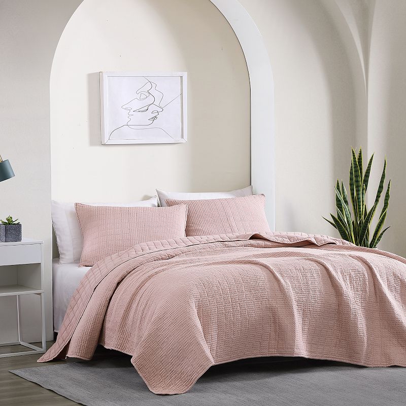 Avondale Manor Lexie Stonewashed Waffle Quilt Set with Shams