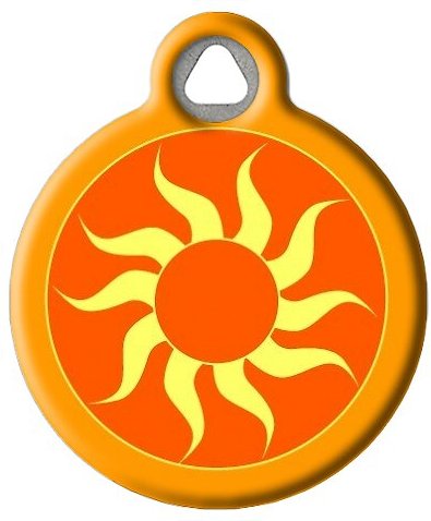 Dog Tag Art Orange Sun Personalized Dog and Cat ID Tag