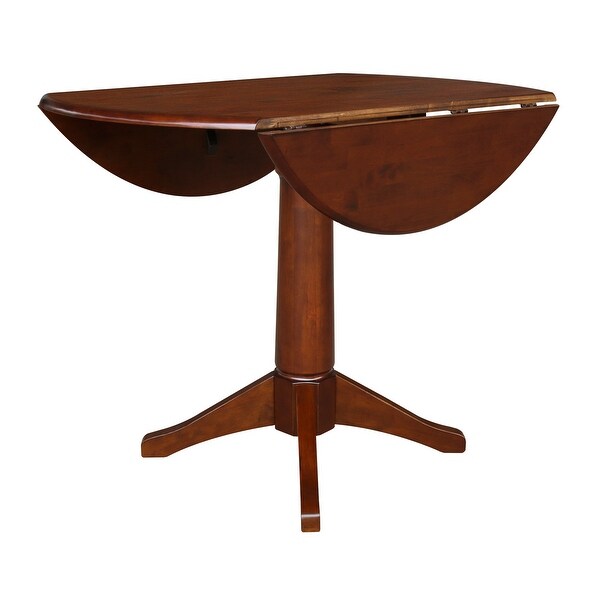 42 in. Round Top Dual Drop Leaf Pedestal Dining Table