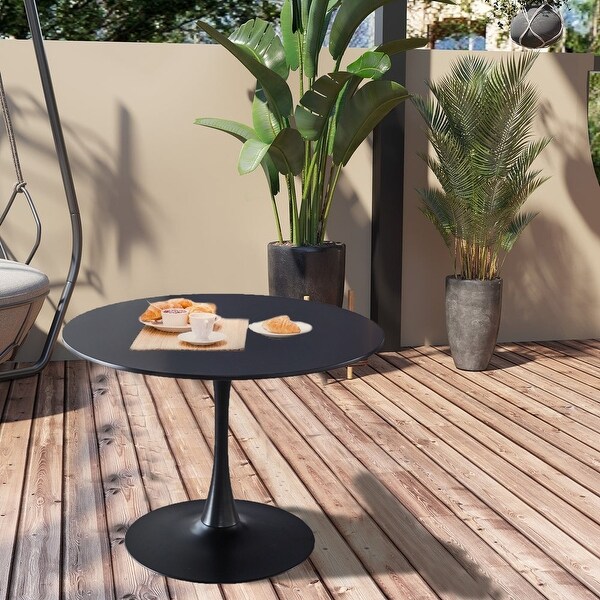 Black Round Dining Table/ End Table Leisure Coffee Table