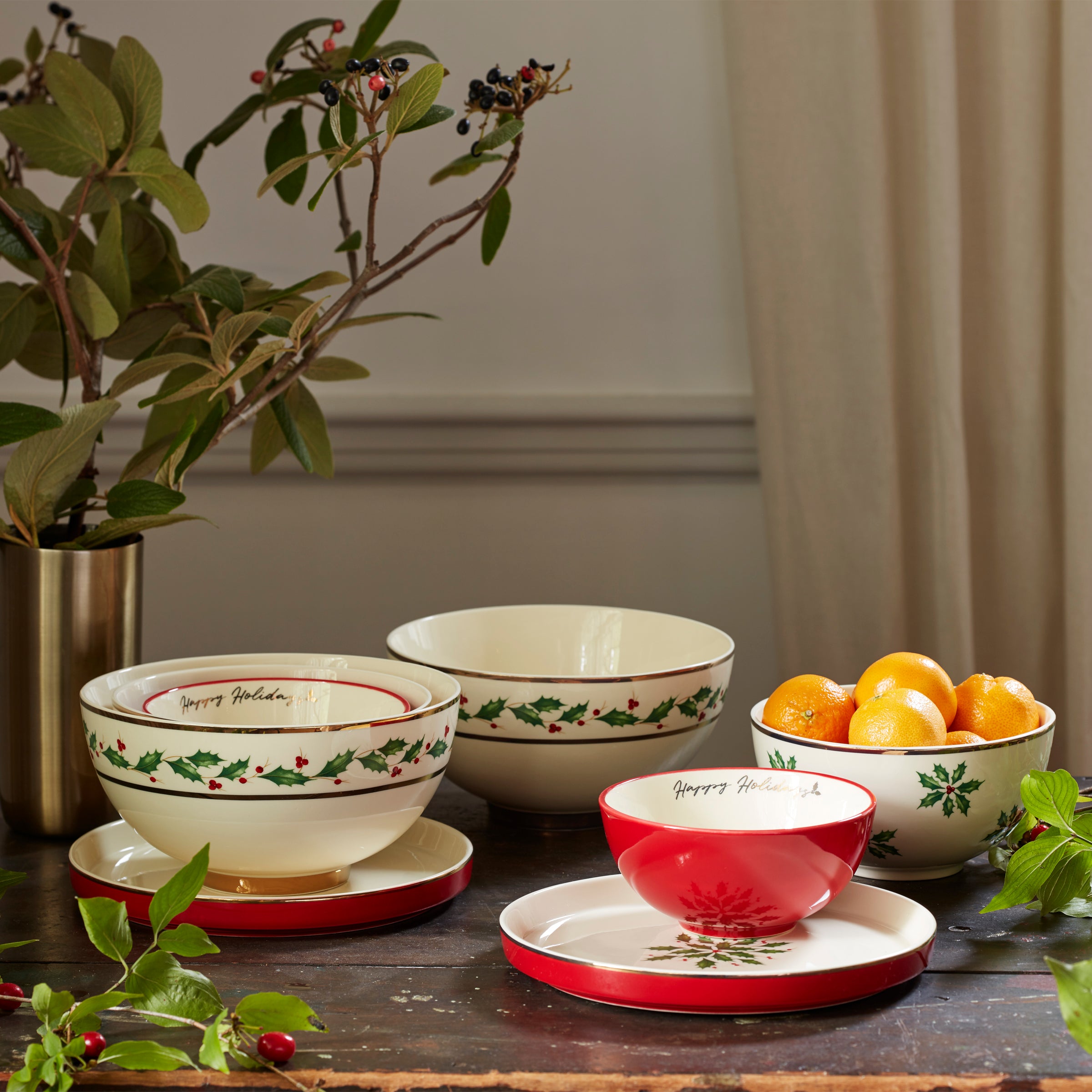 Holiday Luna 8-Piece Nesting Dinnerware Set