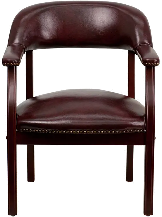 Sophisticated Burgundy Vinyl Accent Chair