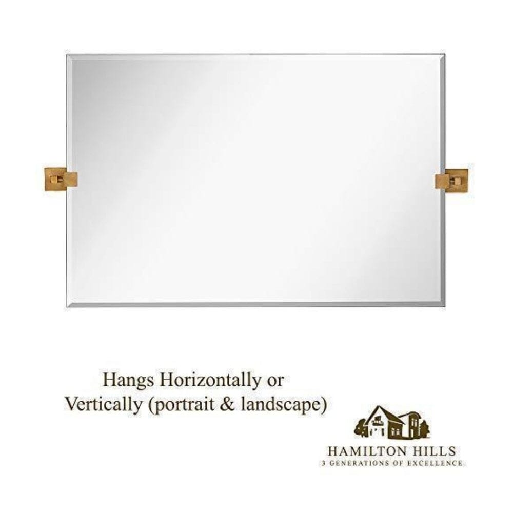 Rectangle Square Gold Pivot Mirror 24