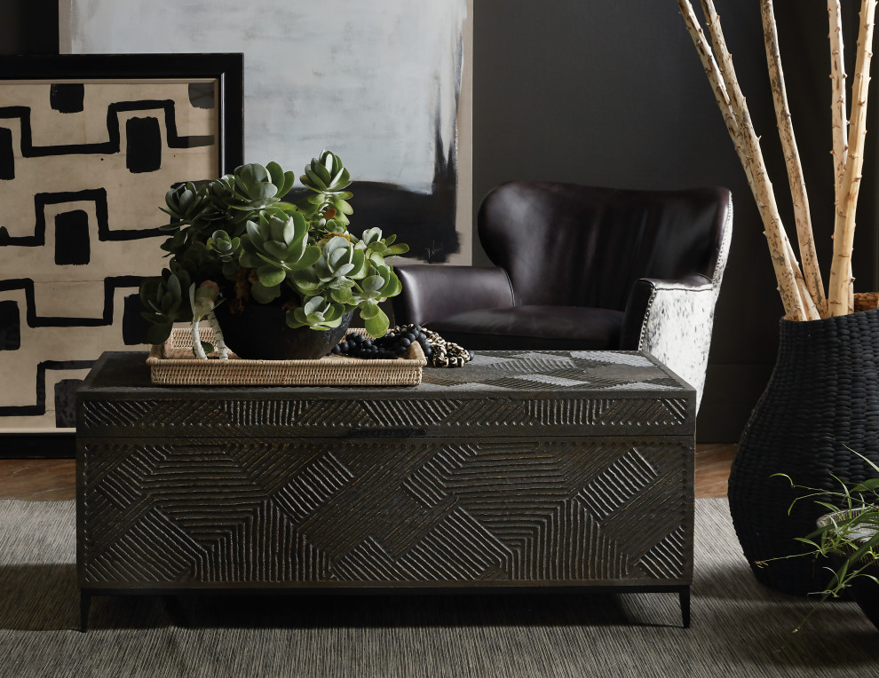 Commerce and Market Carved Chest Cocktail Table   Transitional   Coffee Tables   by HedgeApple  Houzz