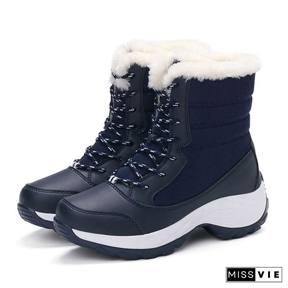 Women Boots Waterproof Winter Snow Boots Platform Warm Ankle Winter Boots With Thick Fur