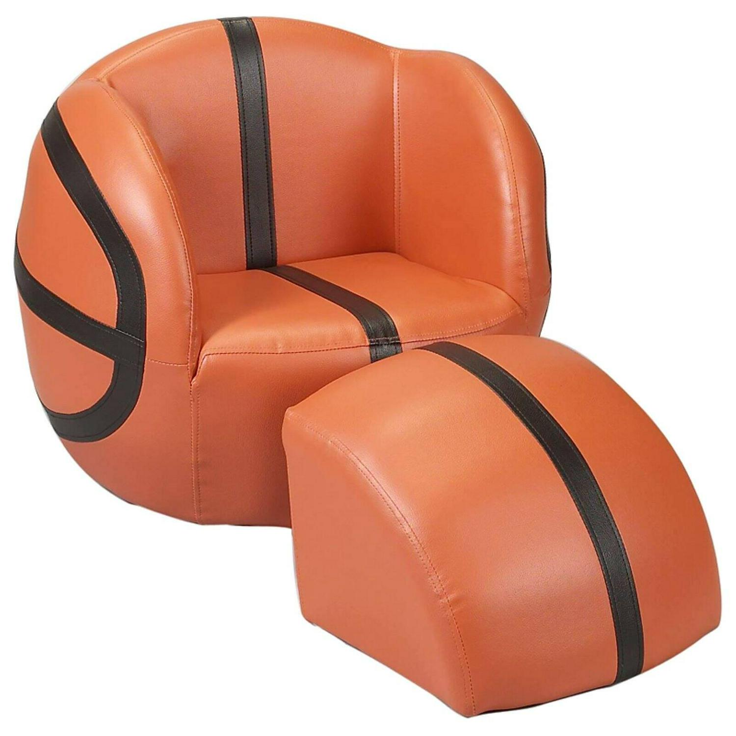 Childs Upholstered Basketball Chair with Ottoman