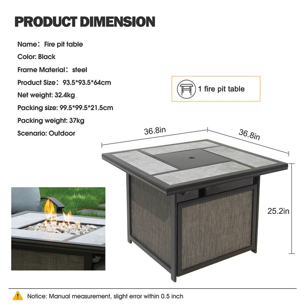 37 Inch 46 000BTU Progane Fire Pits Table