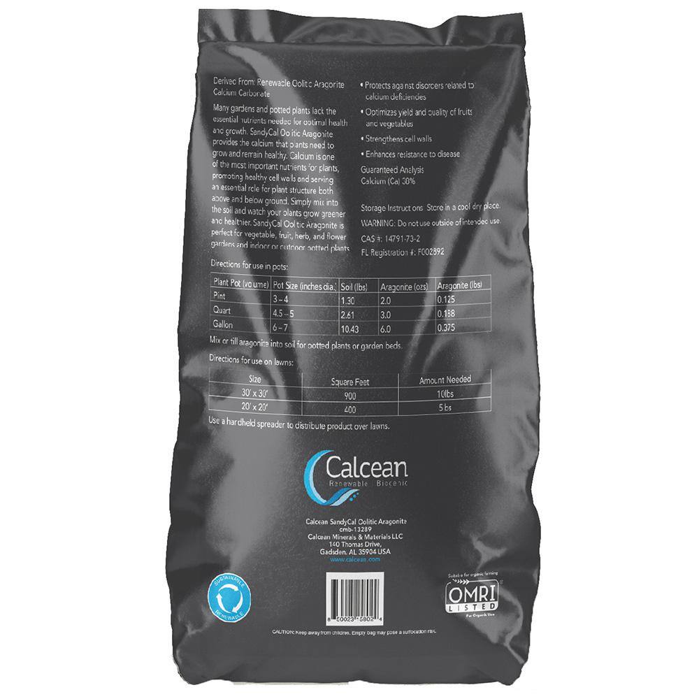 Calcean Renewable Biogenic 20 lbs. LawnGarden Plant Calcium LGPC020