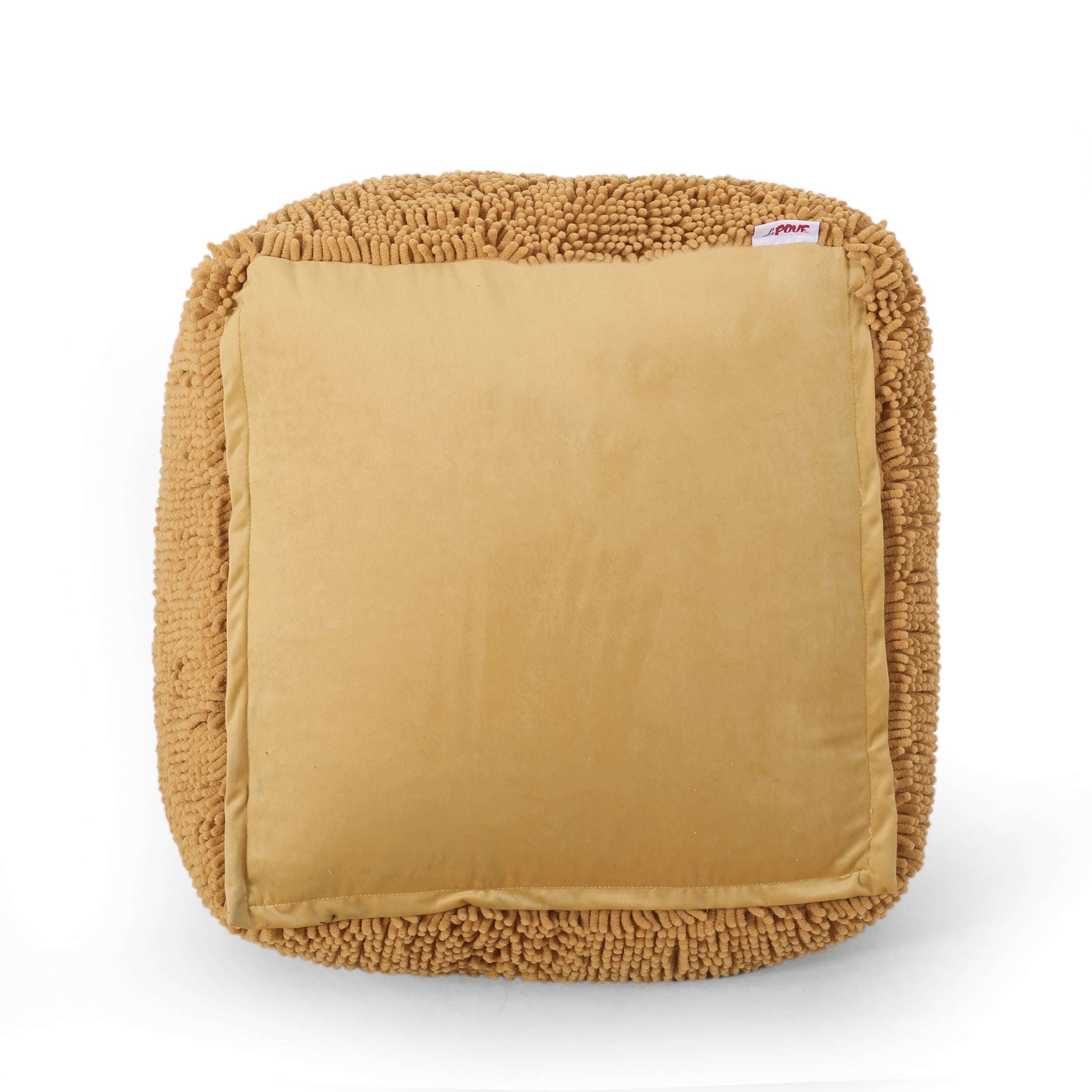 Statham Modern Microfiber Chenille Square Pouf