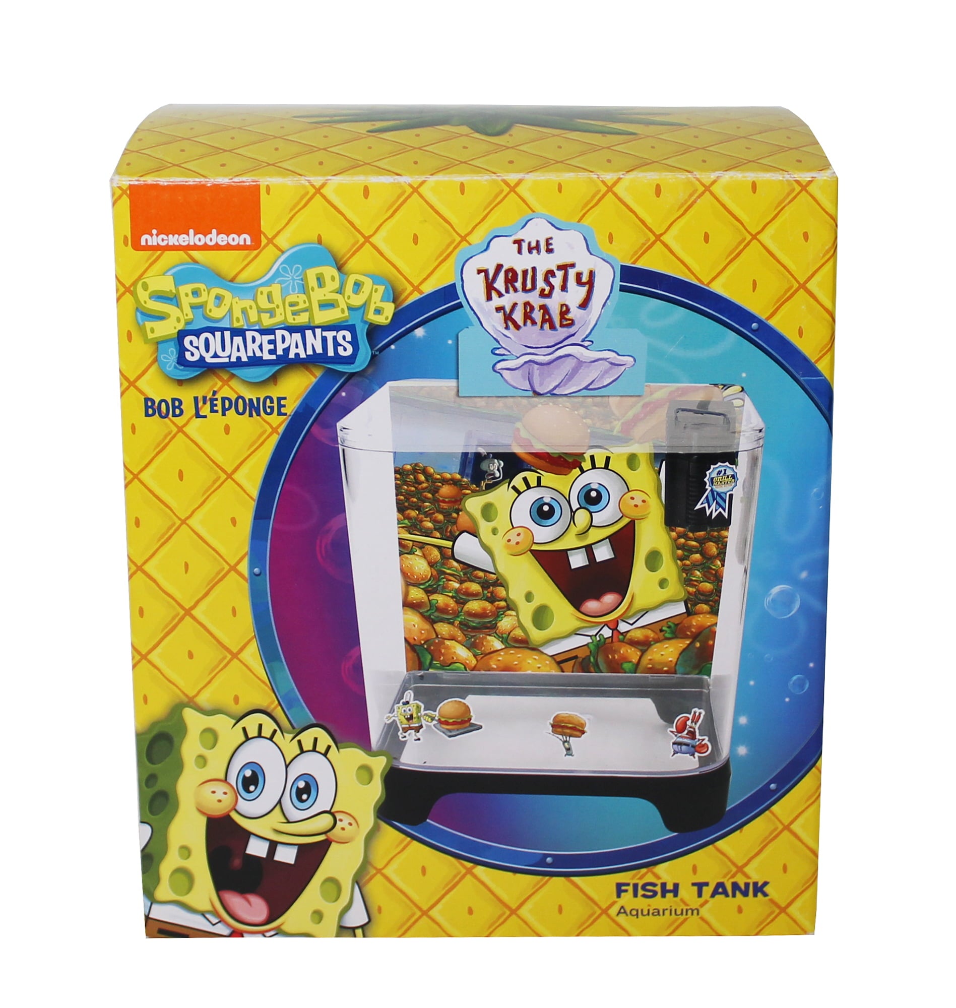 Penn-Plax SpongeBob SquarePants Plastic Aquarium Starter Kit with 1.5 Gallon Fish Tank