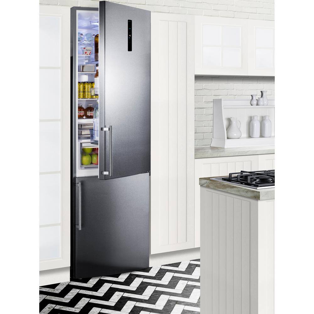 Summit Appliance 24 in. W 11.7 cu. ft. Bottom Freezer Refrigerator in Stainless Steel Counter Depth FFBF181ES2IM