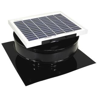 Active Ventilation 365 CFM Black Powder Coated 5-Watt Solar Powered Roof Mounted Exhaust Attic Fan RBSF-8-BL