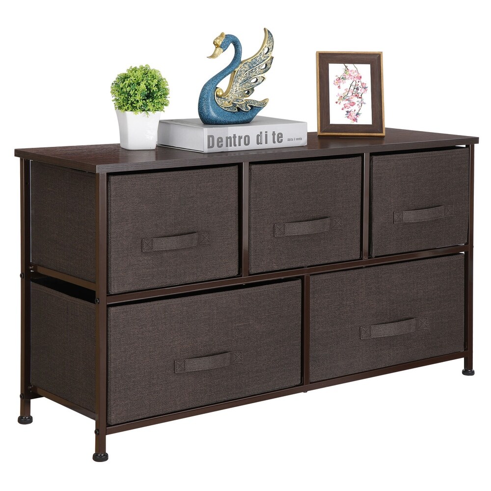 5 Fabric Drawer Chest Bedroom Storage Cabinet