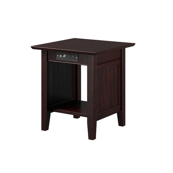 Nantucket Solid Wood End Table with USB Charger Set of 2