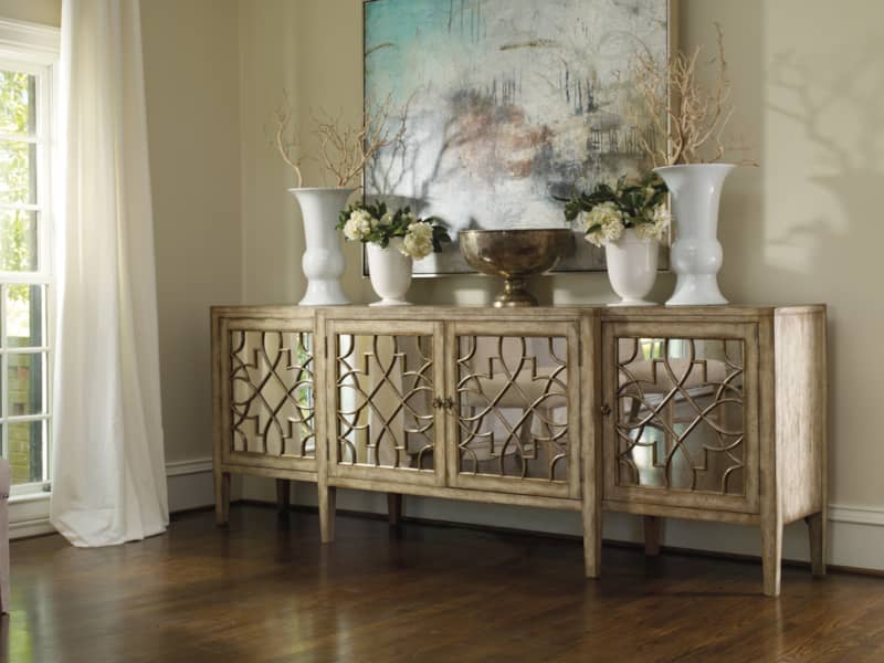 Hooker Furniture Living Room Sanctuary Four-Door Mirrored Console