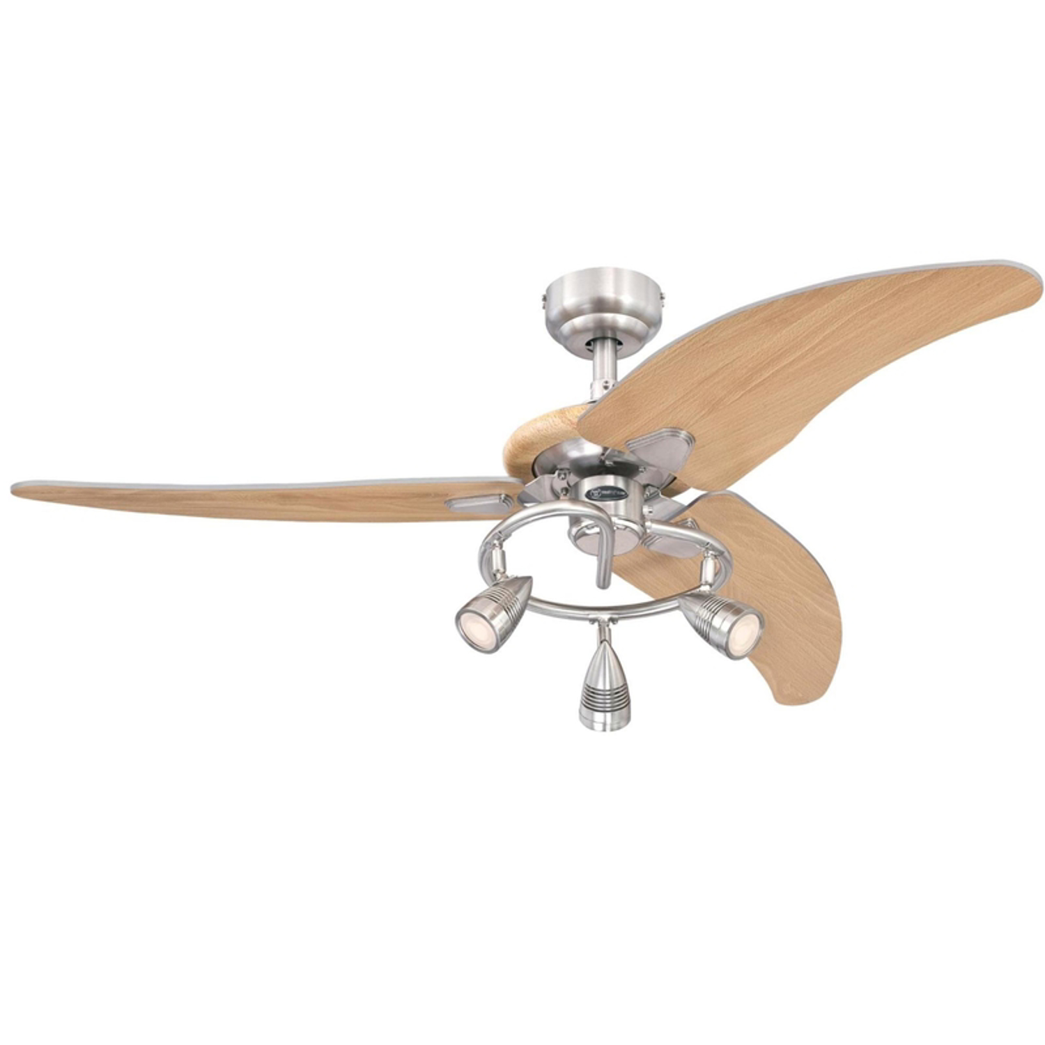 Westinghouse Elite 48 in. Brushed Nickel Brown LED Indoor Ceiling Fan