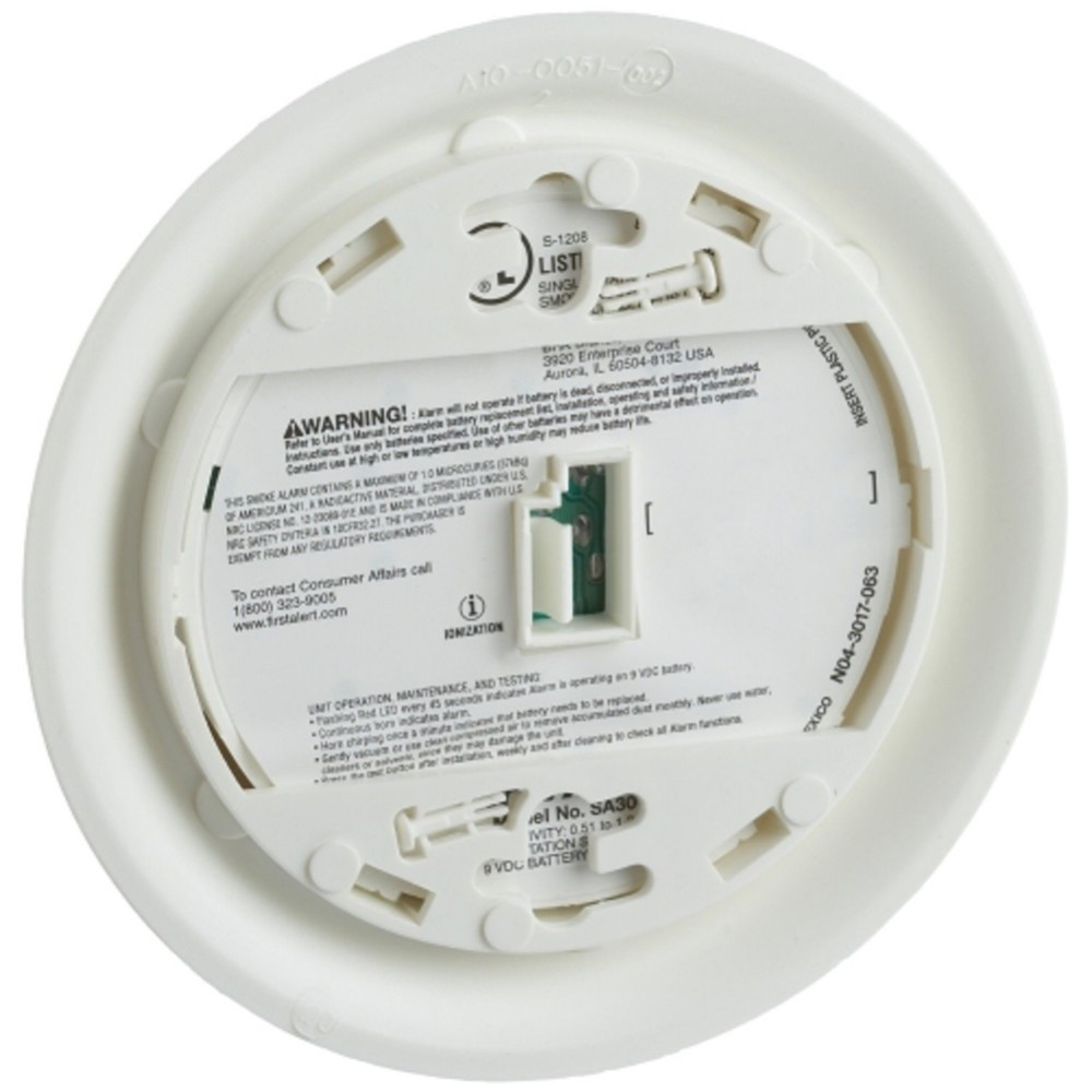 First Alert Battery Operated Ionization Smoke Alarm 2pk ;