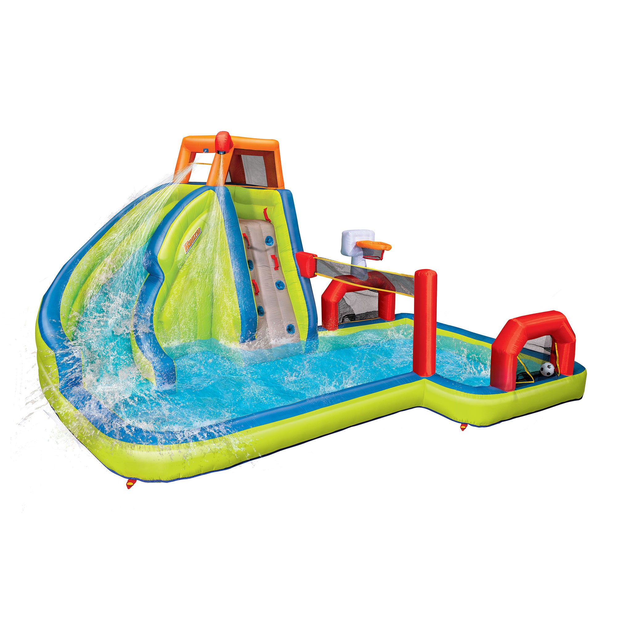 Banzai Sports 3-in-1 Inflatable Duratech Bouncer Water Slide, Ages 5 to 12