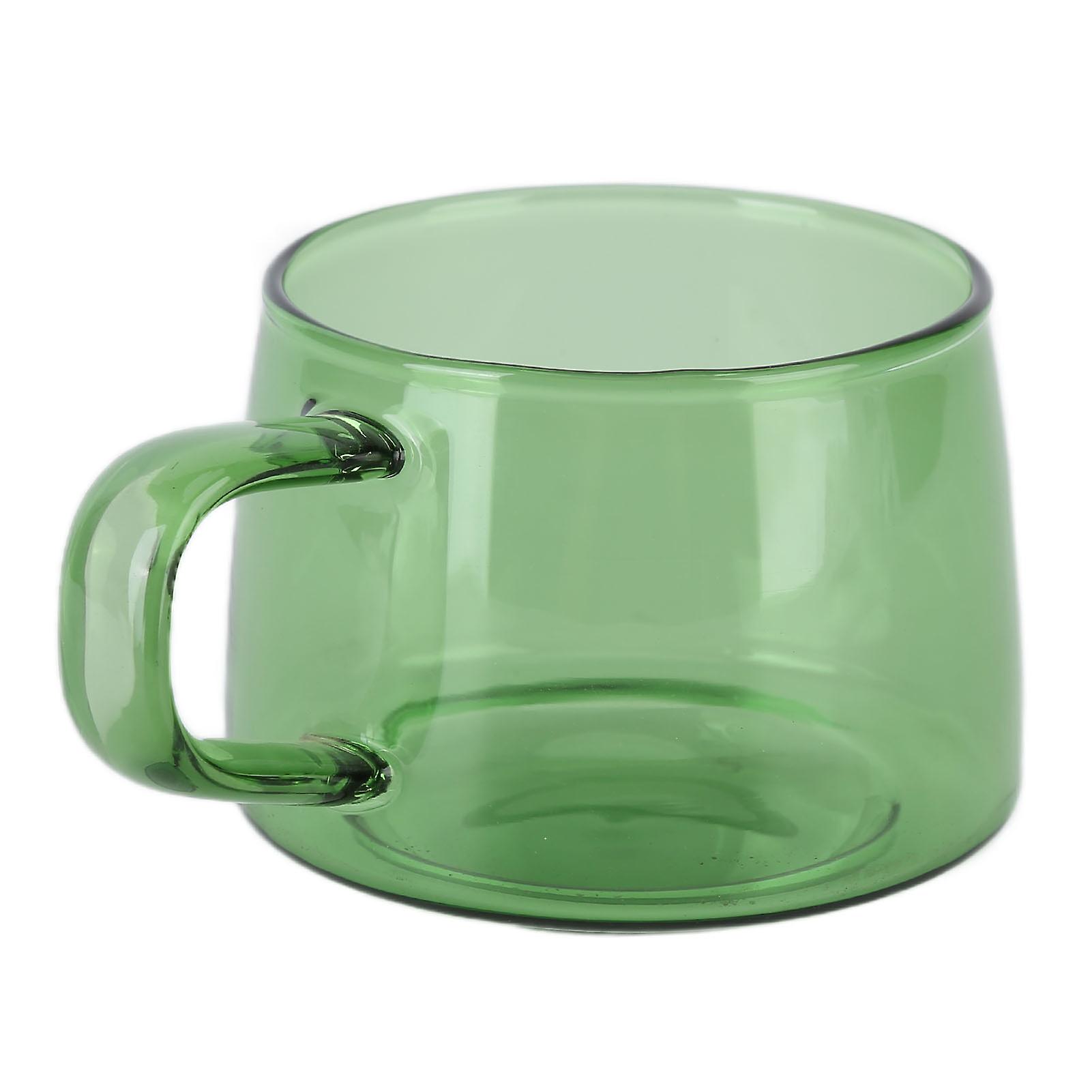 Transparent Coffee Cup 250ml Borosilicate Cup Glass Tea Water Milk Mug With Handlegreen