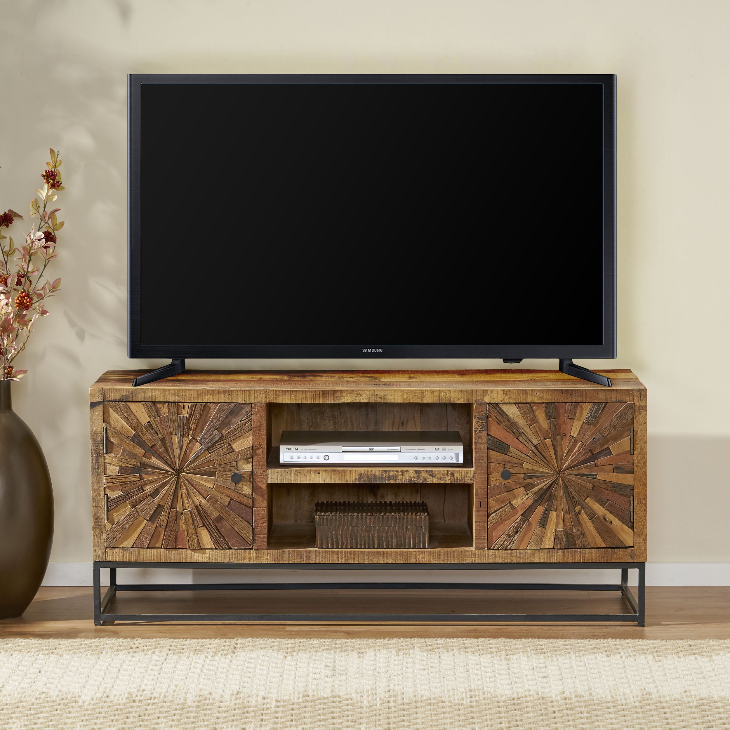 Kelci Boho Wooden TV Stand