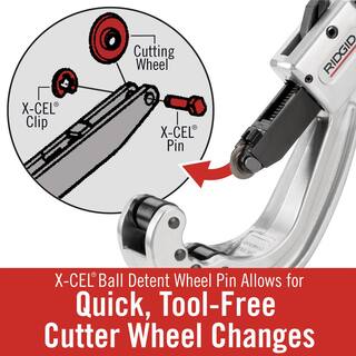 RIDGID 14 in. to 2-58 in. Model 152 Quick Acting Copper Pipe  Aluminum Tubing Cutter w Easy Change Wheel Pin + Spare Wheel 31642