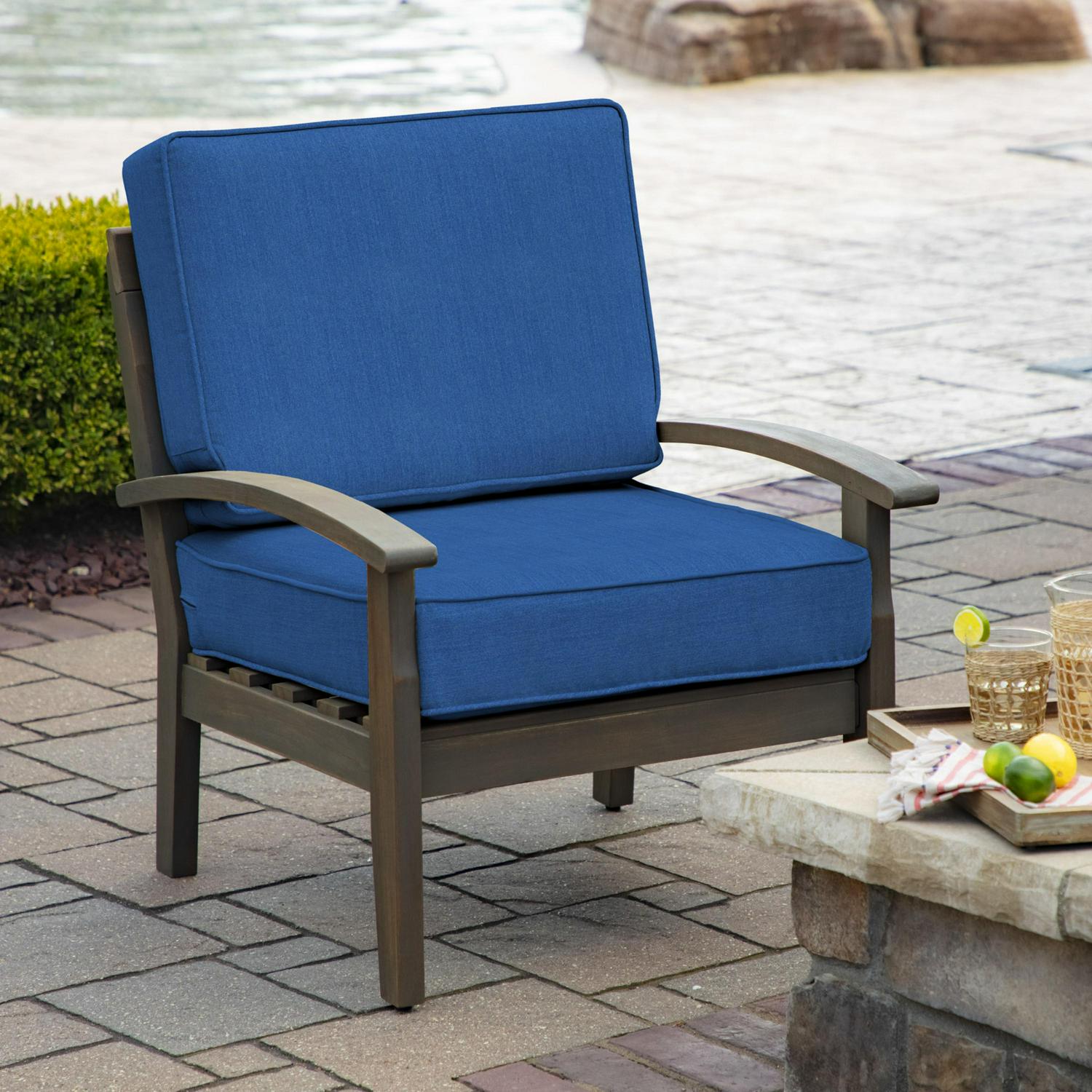 Arden Selections ProFoam Performance Outdoor Deep Seating Cushion Set 24 x 24， Lapis Blue