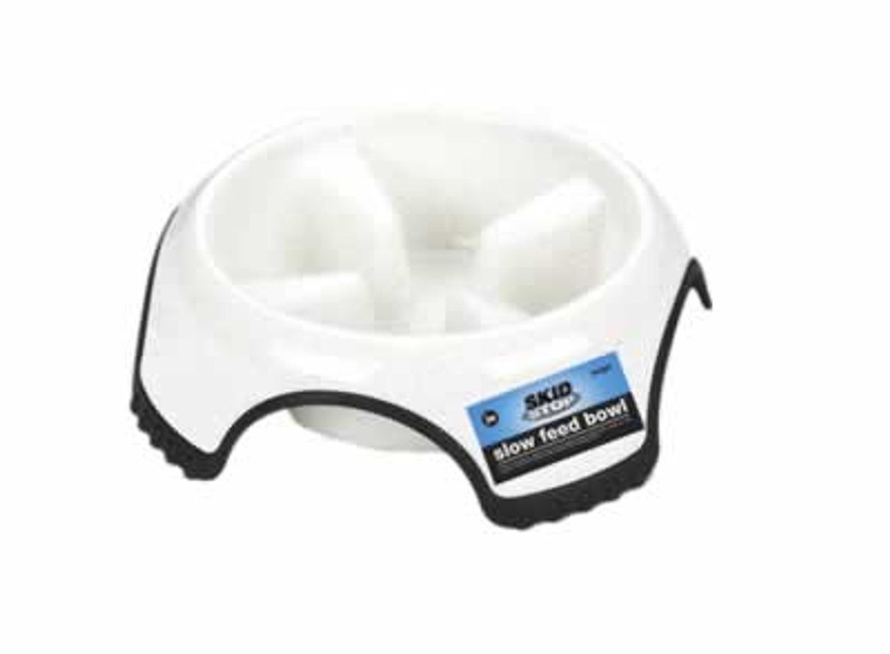 JW Pet Skid Stop Slow Feed Dog Bowl， Jumbo