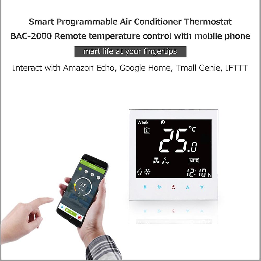 Thermostat Bac-2000elzb Central Air Conditioning Tuya  Zigbee Intelligent Constant Temperature Lcd Screen 5-95 () Wireless Controller Fan Coil Unit Sm