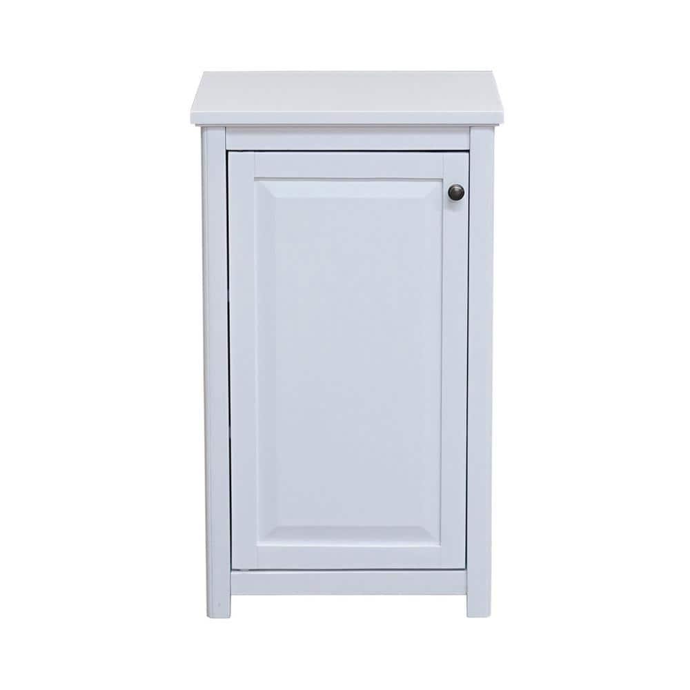 Alaterre Furniture Dorset Bathroom 17 in W Freestanding Storage Tower with Open Upper Shelves and Lower Cabinet in White