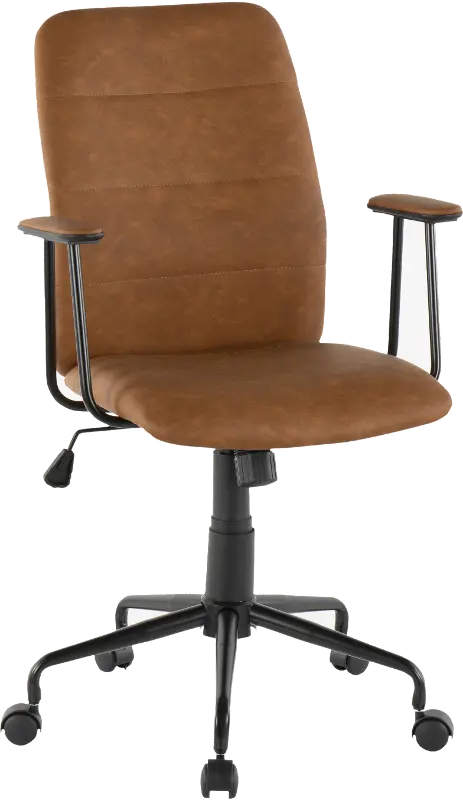 Brown Faux Leather Contemporary Office Chair - Fredrick