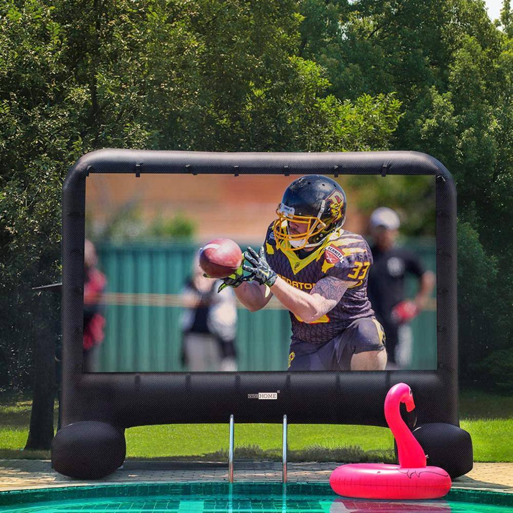 VIVOHOME 216 in. IndoorOutdoor Inflatable Mega Movie Projector Screen with Carry Bag X002CY86G3