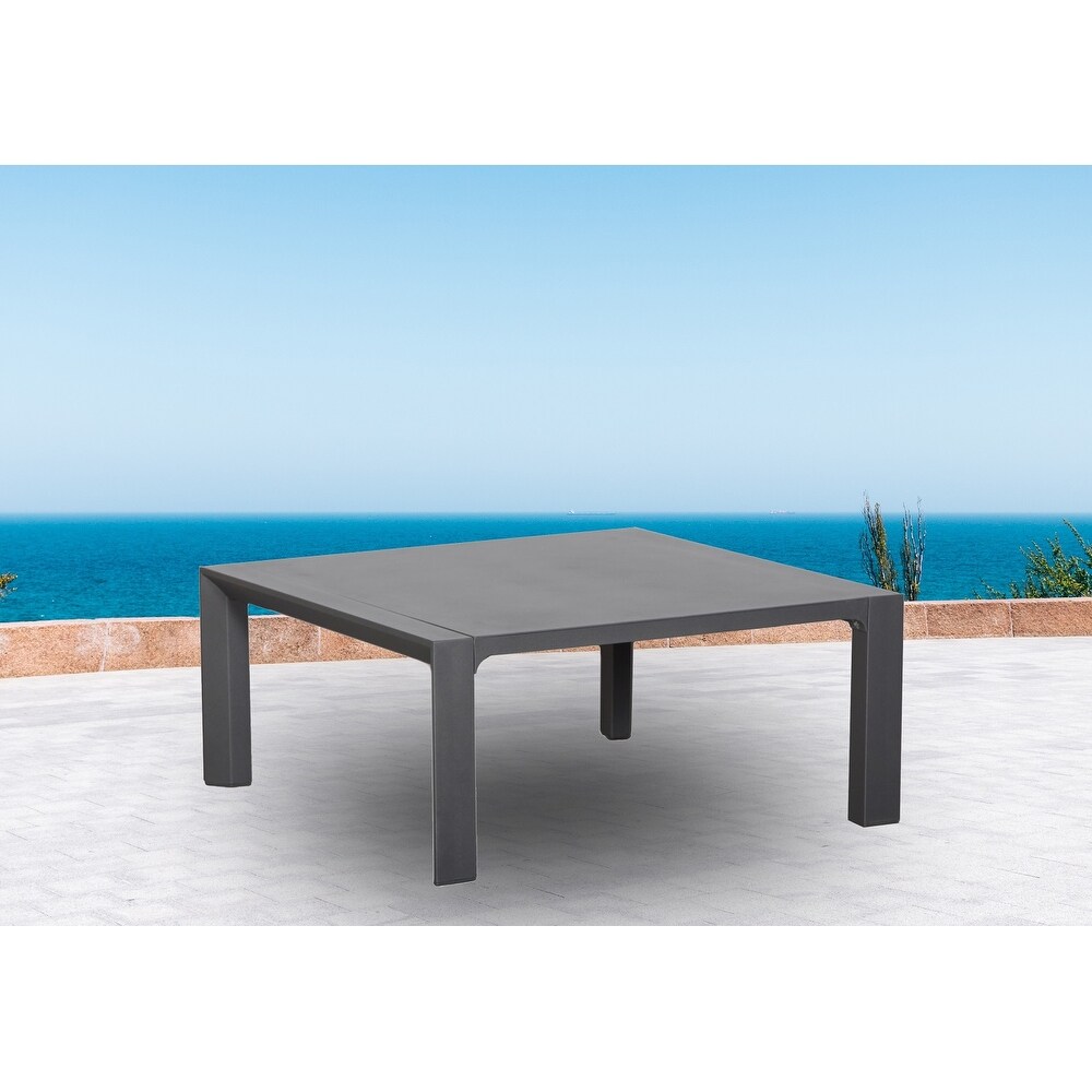 Cabo Outdoor Patio Furniture Durable Aluminium Frame Coffee Table Grey Small Bench