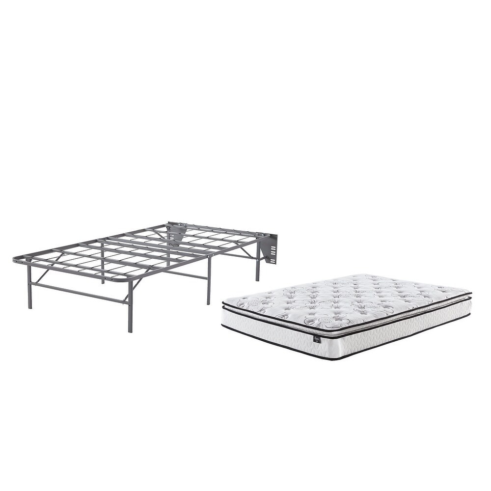 Signature Design by Ashley 10 Inch Bonnell PT Black/White 2 Piece Twin Mattress Package