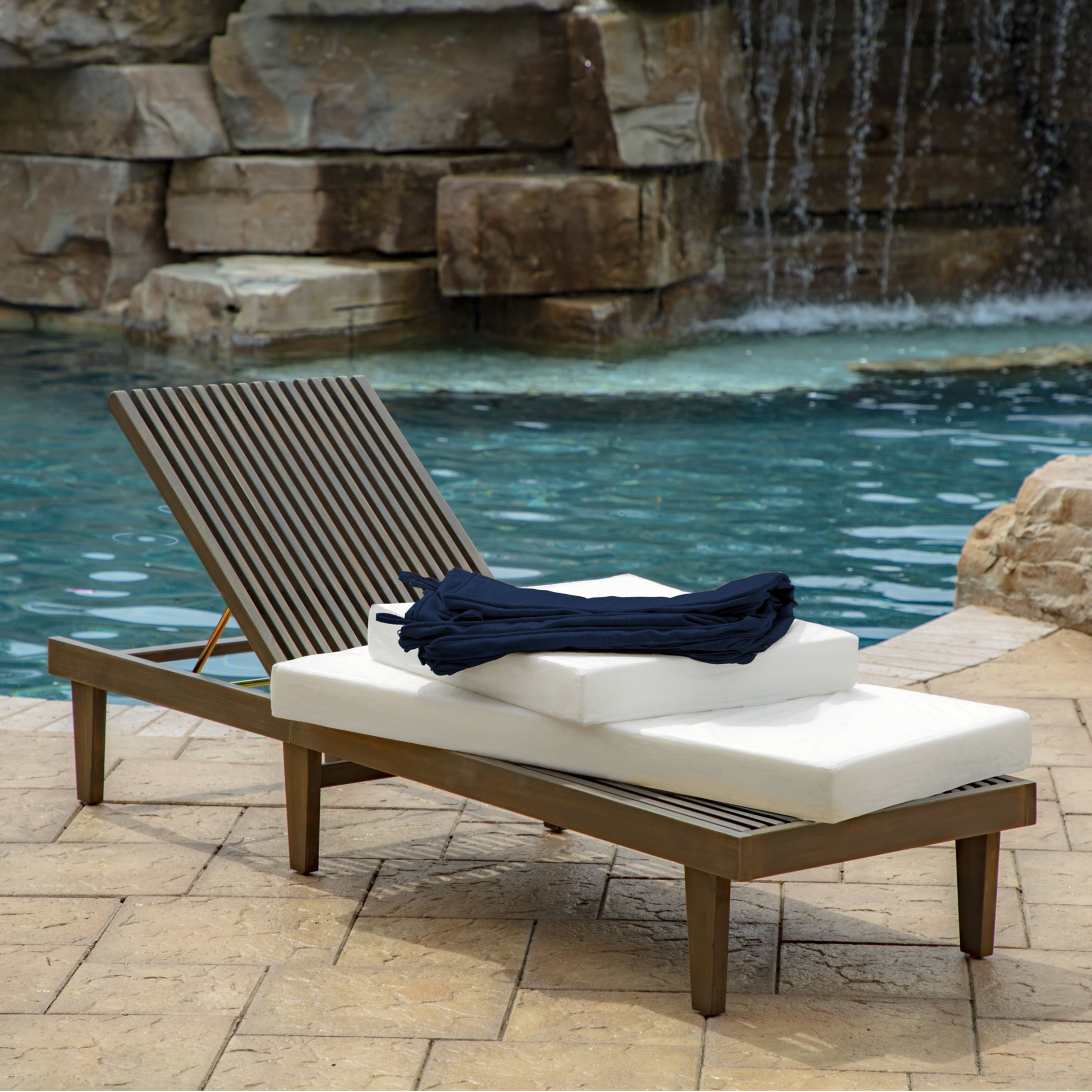 Arden Selections ProFoam Essentials Outdoor Chaise Lounge Cushion 72 x 21， Sapphire Blue Leala