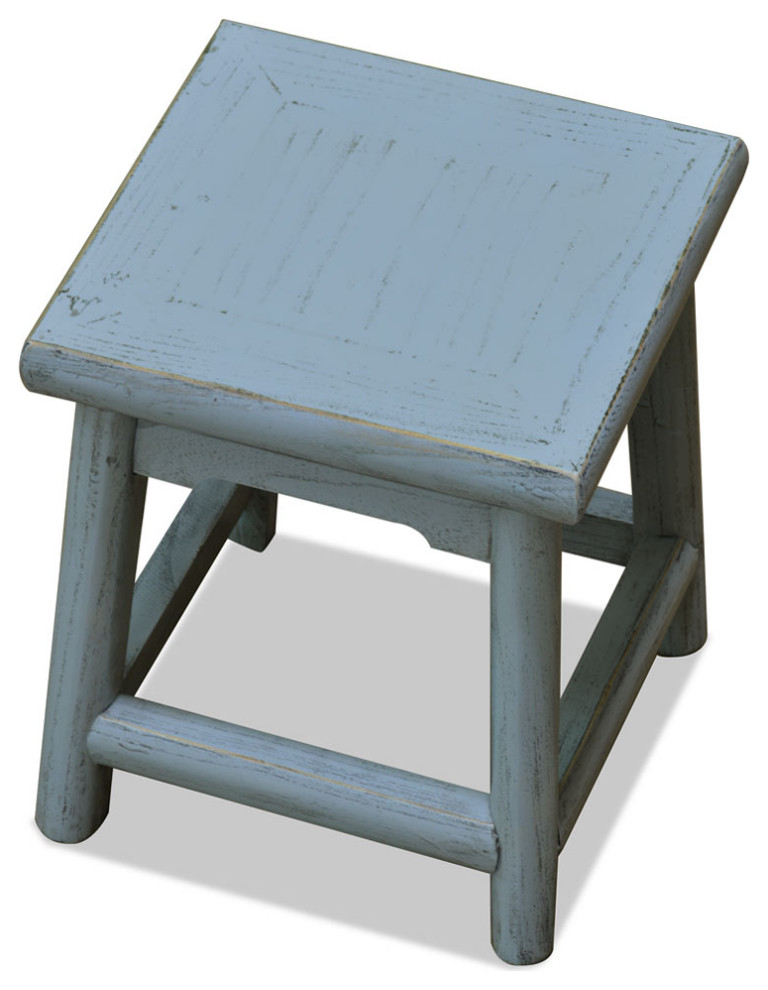 Distressed Grey Petite Chinese Village Wooden Bench   Asian   Vanity Stools And Benches   by China Furniture and Arts  Houzz