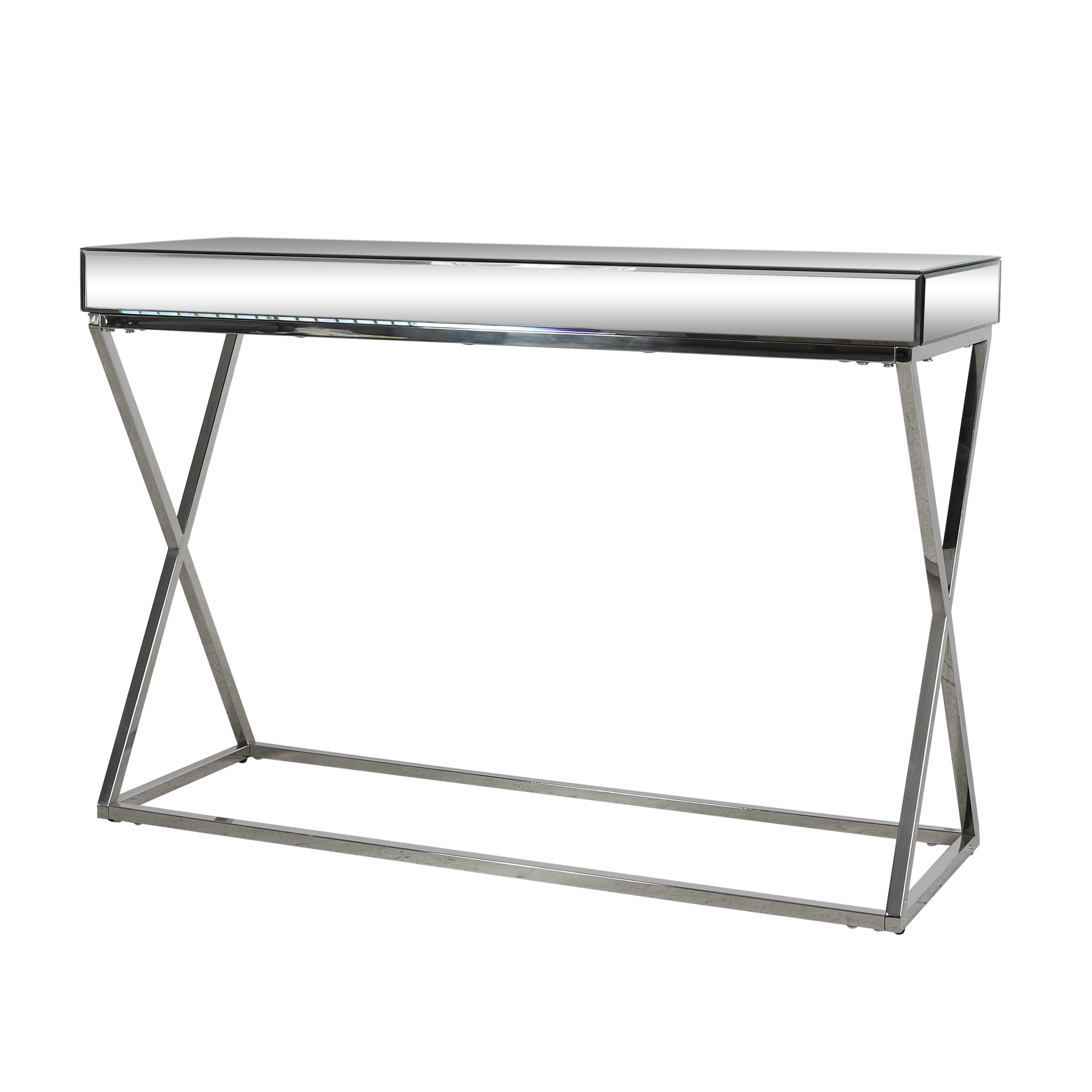 Modesta Modern Glam Console Table with Mirror Tabletop