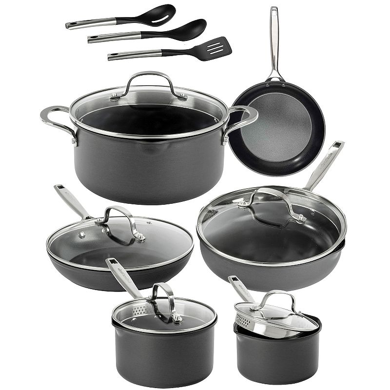 Gotham Steel Professional Hard Anodized 15-pc. Ceramic Nonstick Cookware Set with Utensils