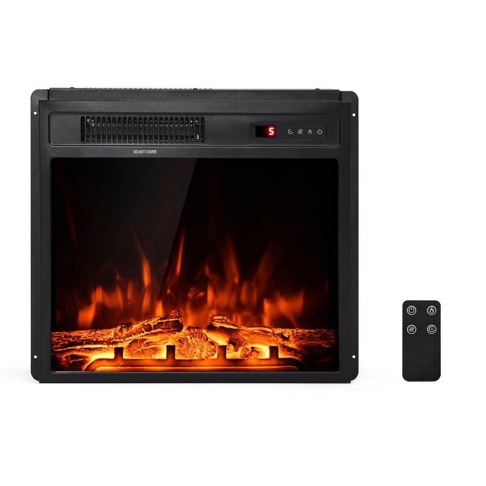 18 Inch Electric Fireplace Insert  Freestanding Fireplace Heater with Realistic LED Frame  Timer  Remote Control