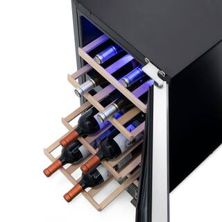 NewAir Dual Zone 15 in. 29-Bottle Built-In Wine Cooler Fridge with Recessed Kickplate and Quiet Operation in Stainless Steel NWC029SS01